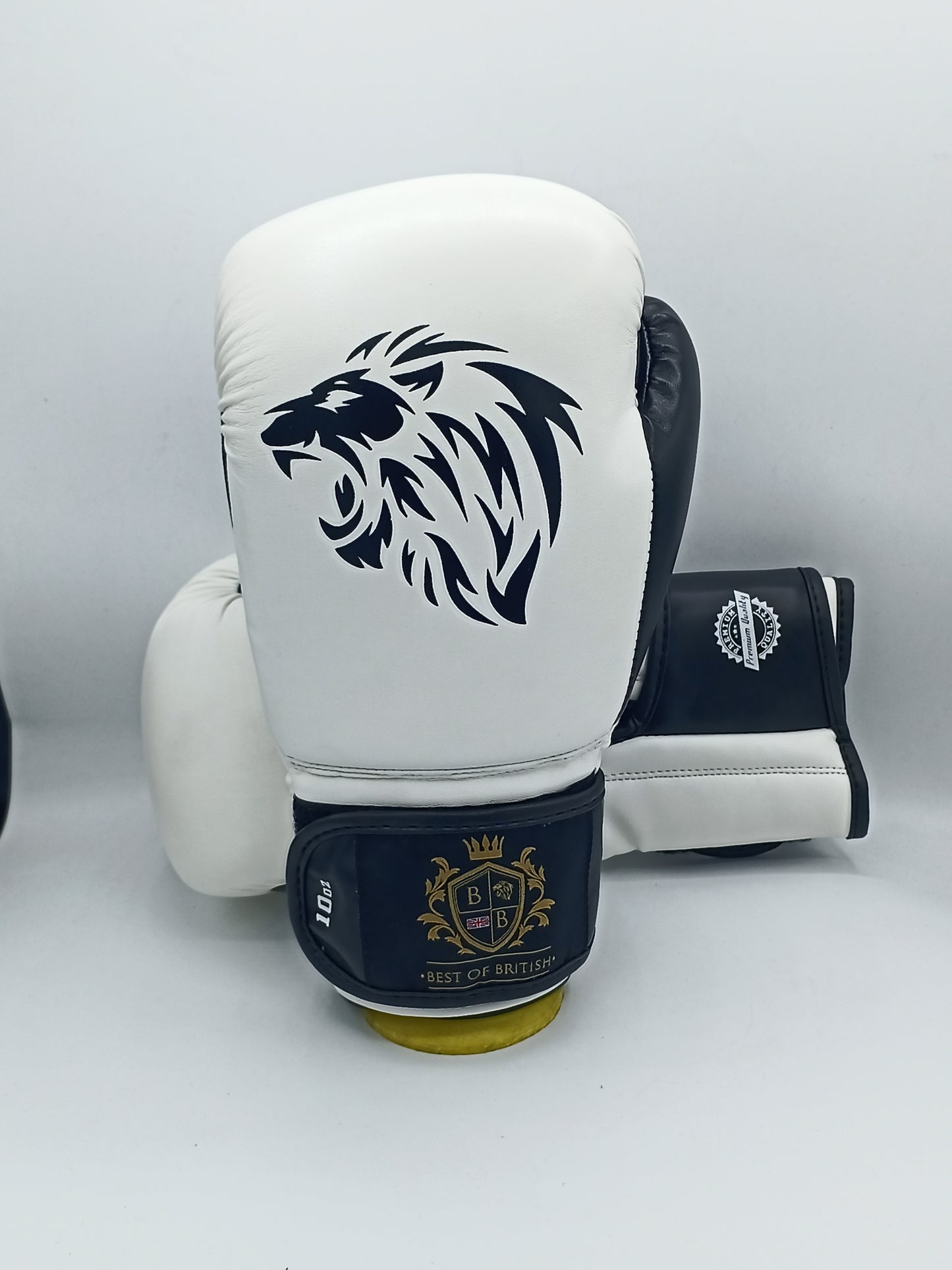 Best of British Boxing Gloves PU Leather White-Black