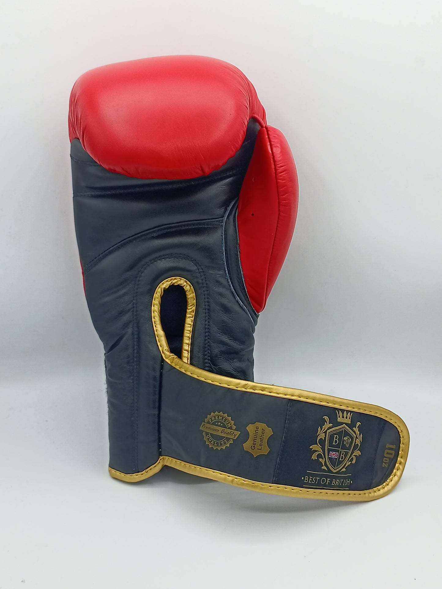 Best of British Boxing Gloves Genuine Leather Red-Gold