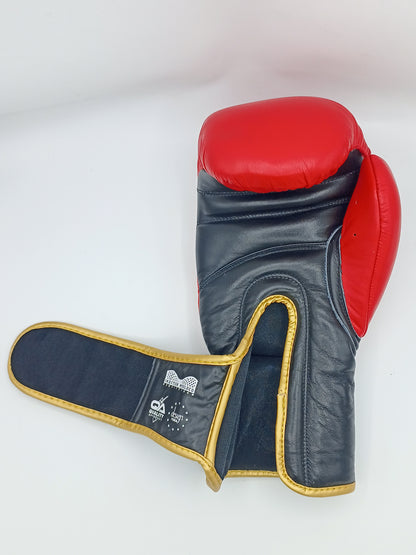 Best of British Boxing Gloves Genuine Leather Red-Gold